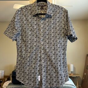 Michael Kora Black slim fit button down shirt